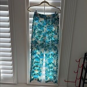 Floral Blue and White Pants